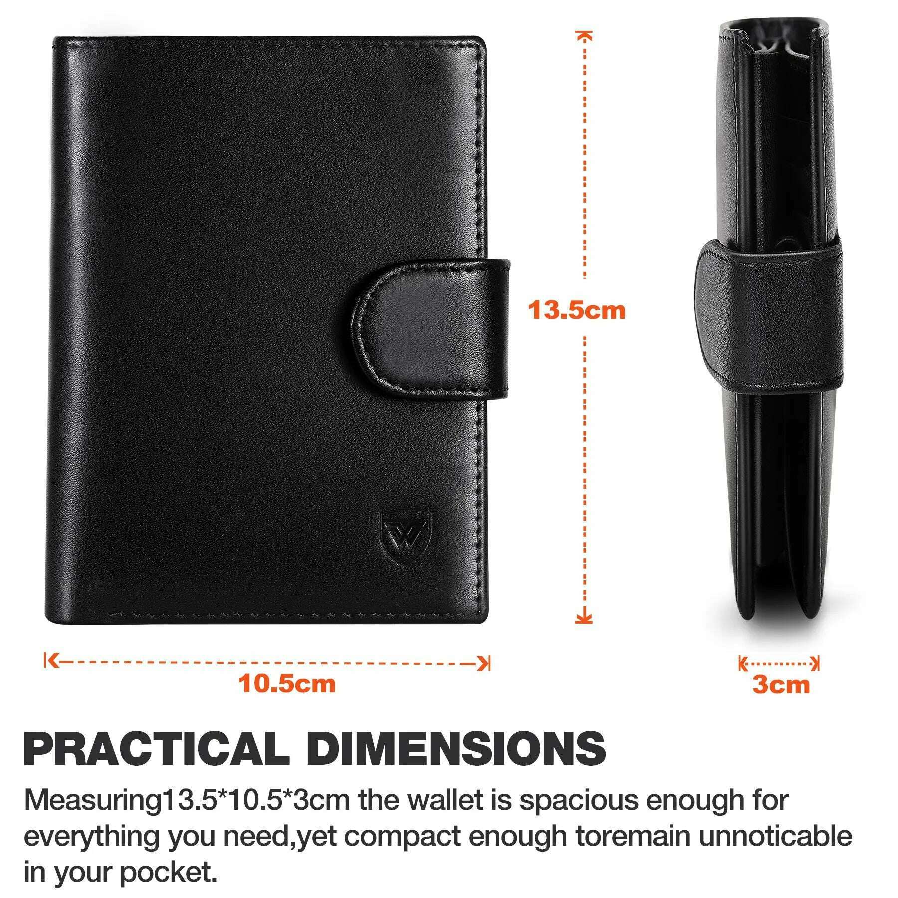 Men Genuine Leather Wallet Business Purse RFID Card Holder Transparent Windows Bank Note Coin Compartment Black - KIMLUD