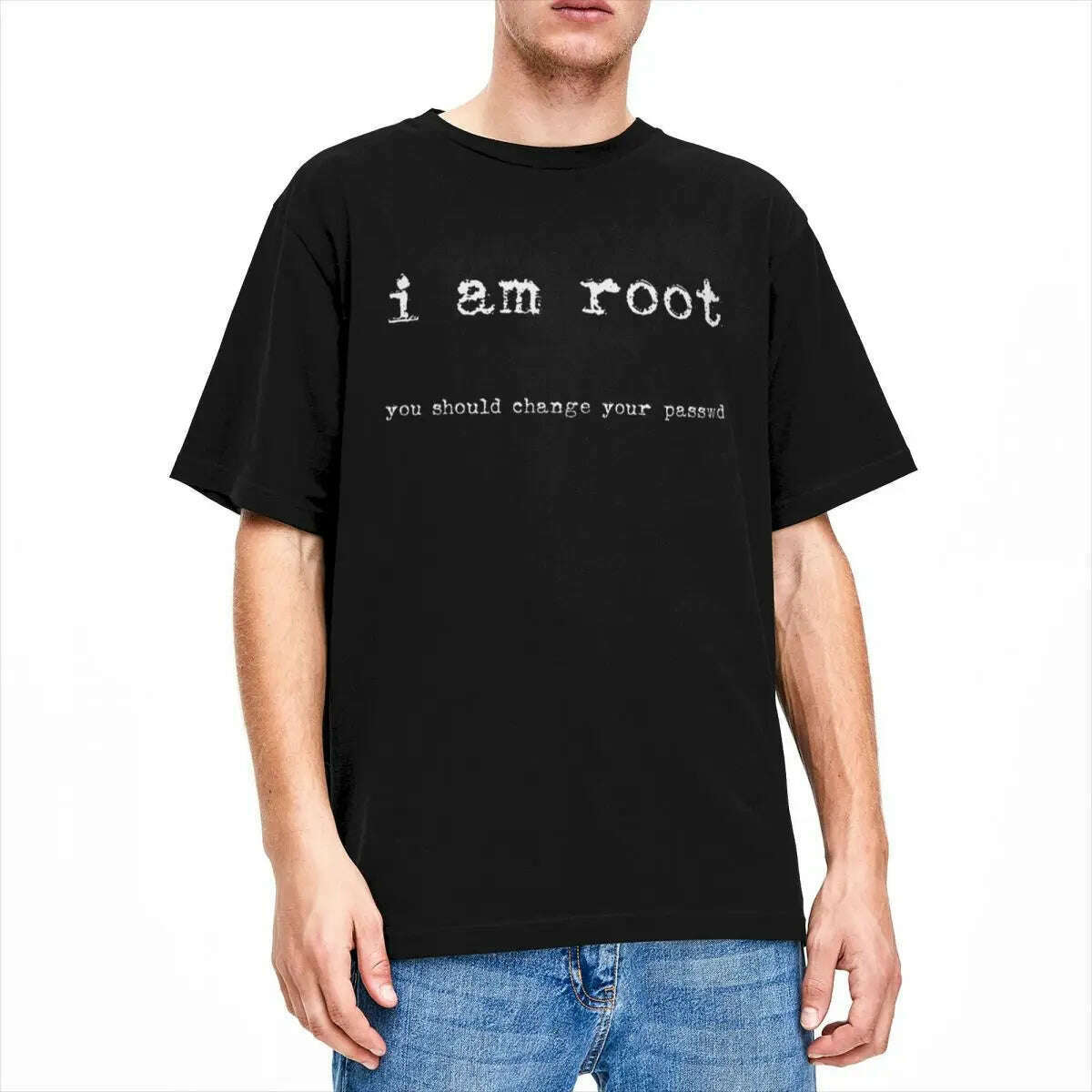 KIMLUD, Men I Am Root Ubuntu Command Line Linux Unix Hacking T Shirts Stuff Cotton Clothes, KIMLUD Womens Clothes