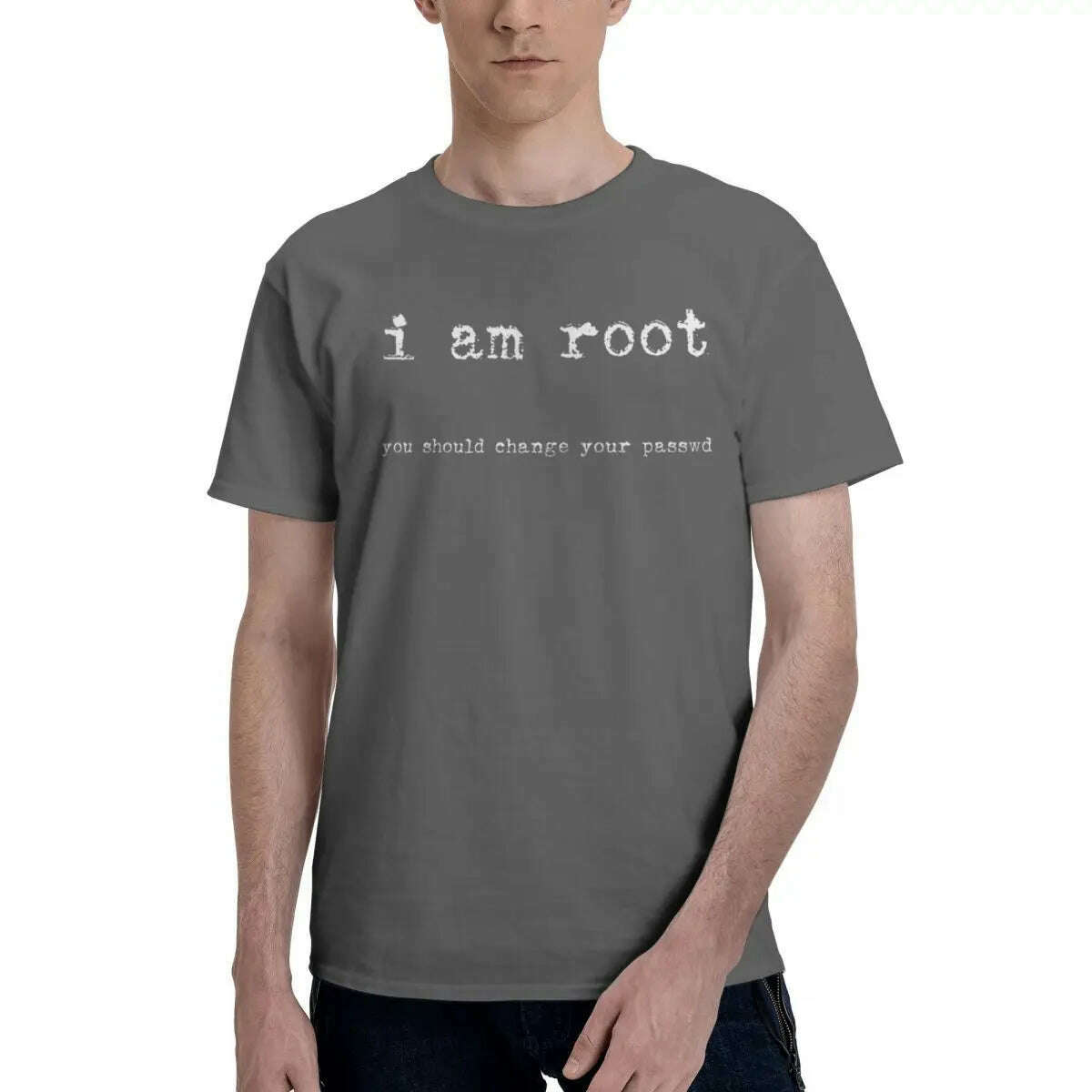 KIMLUD, Men I Am Root Ubuntu Command Line Linux Unix Hacking T Shirts Stuff Cotton Clothes, Dark Grey / S, KIMLUD APPAREL - Womens Clothes