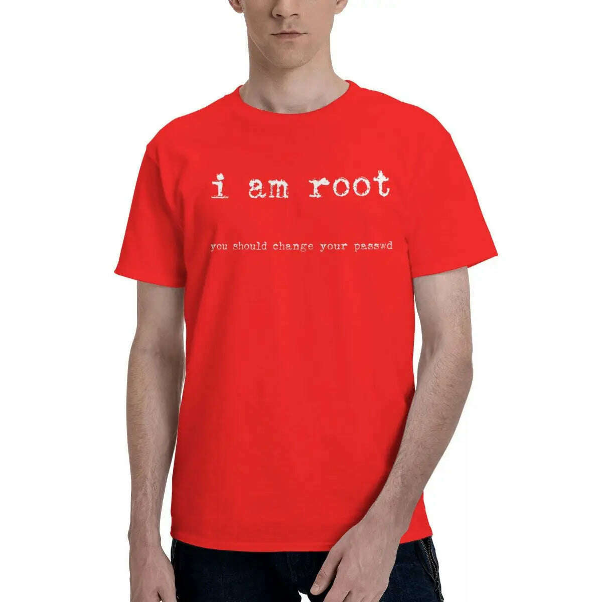 KIMLUD, Men I Am Root Ubuntu Command Line Linux Unix Hacking T Shirts Stuff Cotton Clothes, Red / 6XL, KIMLUD APPAREL - Womens Clothes