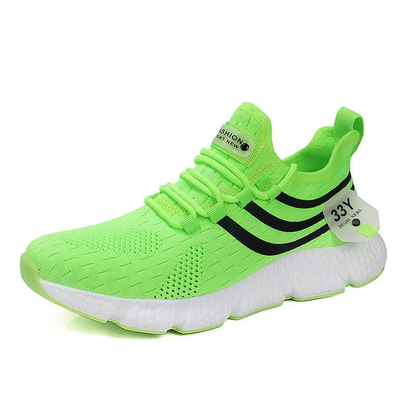 KIMLUD, Men Shoes Sneakers Breathable Comfortable Casual Running Shoes Luxury Tenis Sneaker Male Footwear 2024 Summer Men Tennis Shoes, Green / 37, KIMLUD APPAREL - Womens Clothes