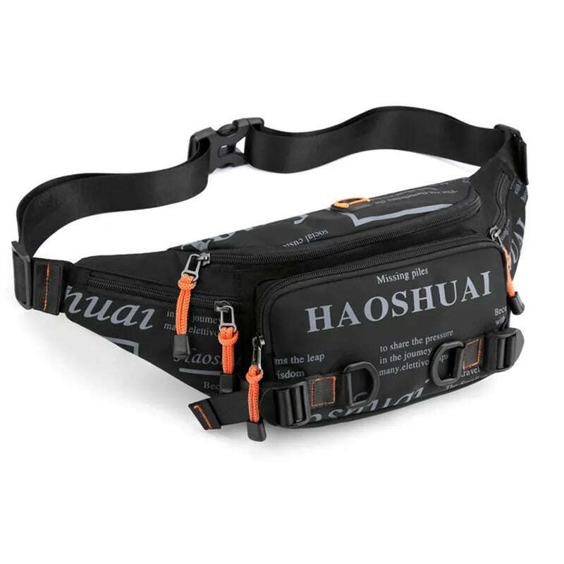 Men Waist Fanny Pack Belt Bag Running Nylon Waterproof Multi-purpose Travel Sports Male Sling Chest Bum Hip Bags - KIMLUD