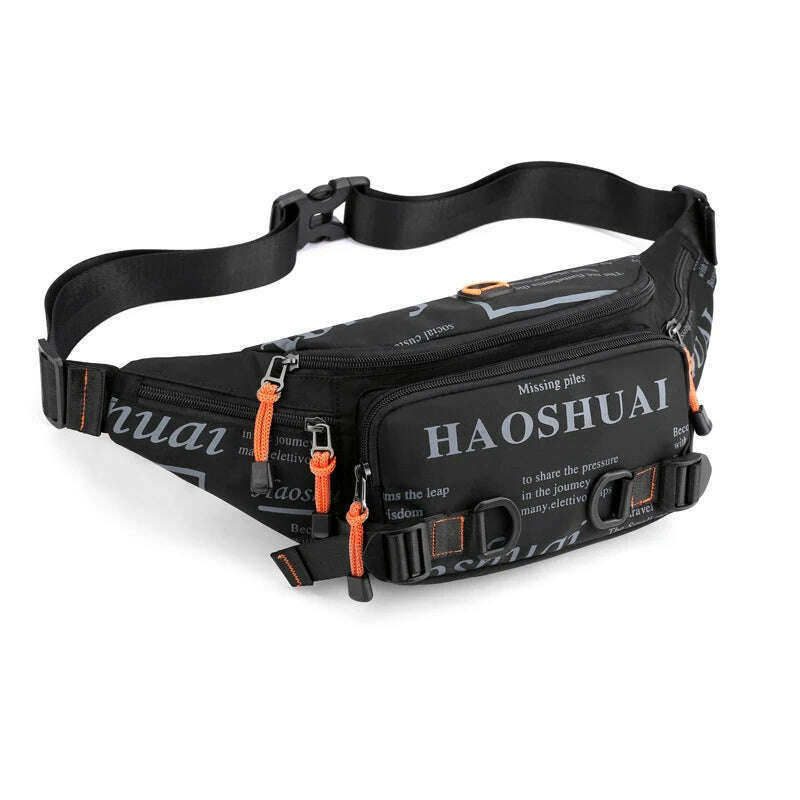 Men Waist Fanny Pack Belt Bag Running Nylon Waterproof Multi-purpose Travel Sports Male Sling Chest Bum Hip Bags - KIMLUD