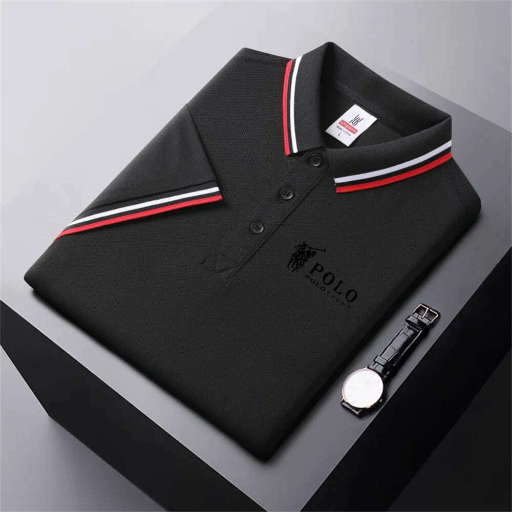 KIMLUD, Men's Breathable T-Shirt Business Casual Polo Shirt New Fashion Solid Color Comfortable Pullovers Short Sleeve Summer Wear, 10 / XL, KIMLUD APPAREL - Womens Clothes