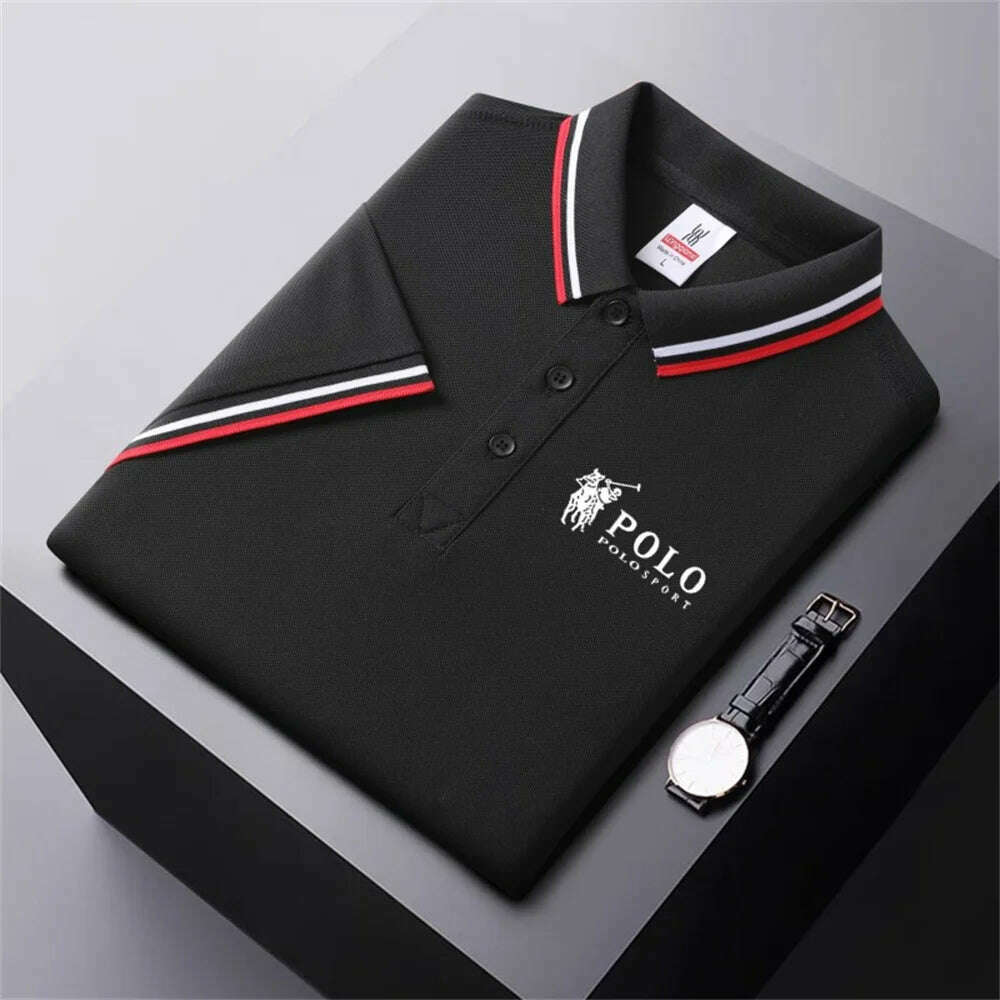 KIMLUD, Men's Breathable T-Shirt Business Casual Polo Shirt New Fashion Solid Color Comfortable Pullovers Short Sleeve Summer Wear, 18 / XL, KIMLUD APPAREL - Womens Clothes