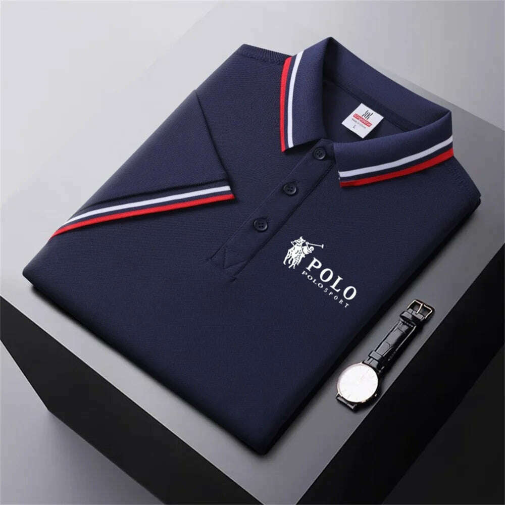 KIMLUD, Men's Breathable T-Shirt Business Casual Polo Shirt New Fashion Solid Color Comfortable Pullovers Short Sleeve Summer Wear, 17 / 5XL, KIMLUD APPAREL - Womens Clothes