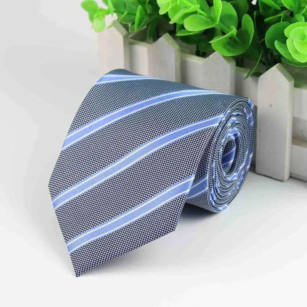 KIMLUD, Mens Business Tie Formal Striped Dot Jacquard Wedding Necktie 8CM Classic Corbata Neckwear Gravata, 9, KIMLUD APPAREL - Womens Clothes