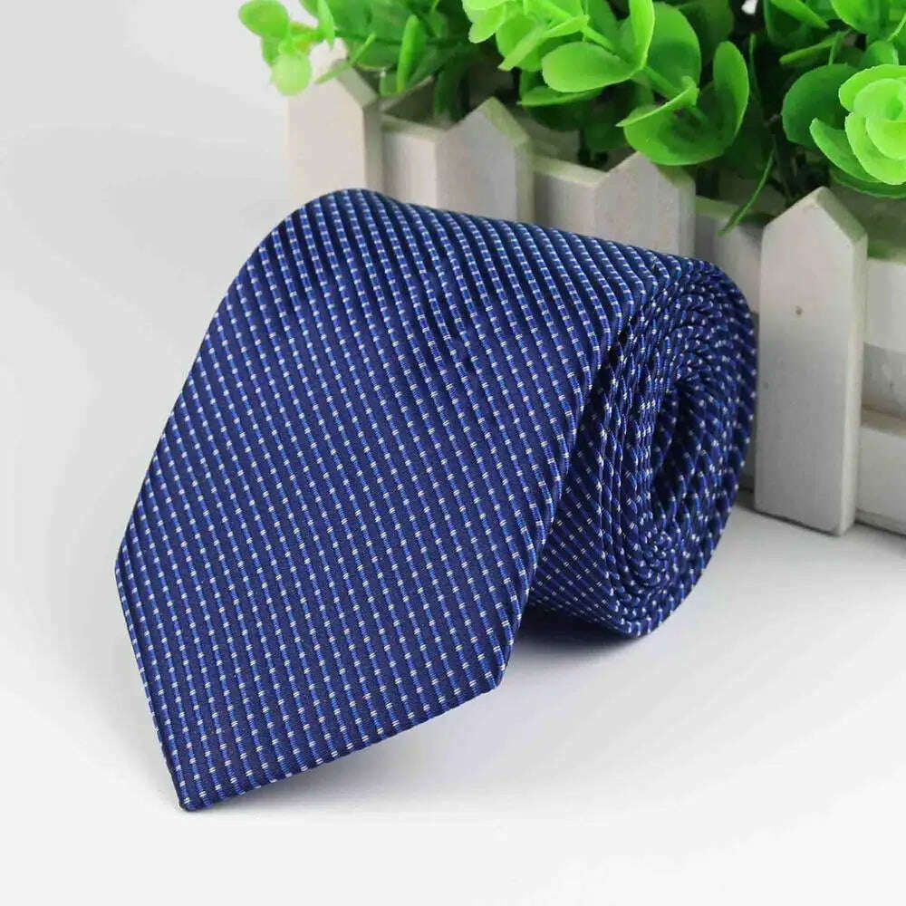 KIMLUD, Mens Business Tie Formal Striped Dot Jacquard Wedding Necktie 8CM Classic Corbata Neckwear Gravata, 11, KIMLUD APPAREL - Womens Clothes