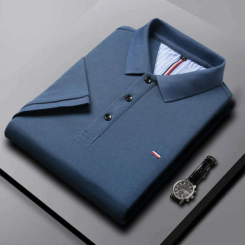 Men's Casual Fashion Polo Shirt Breathable and Comfortable Embroidered Top - KIMLUD