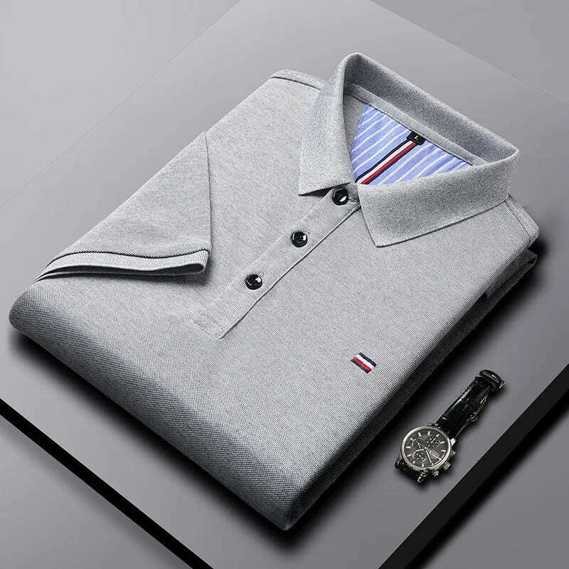 Men's Casual Fashion Polo Shirt Breathable and Comfortable Embroidered Top - KIMLUD