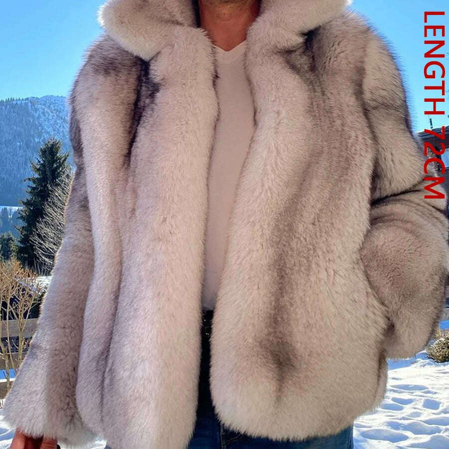 KIMLUD, Men's Clothes Real Fox Fur Jackets For Men Large Collar Men's Winter Jacket With Natural Fur Men Fox Coat, 2 / M-BUST-110CM, KIMLUD APPAREL - Womens Clothes