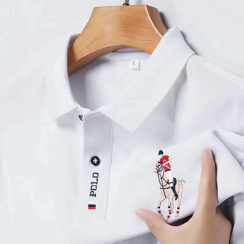 KIMLUD, Men's Embroidered Casual Fashion Short Sleeved POLO Shirt Summer Comfortable Top, KIMLUD Womens Clothes