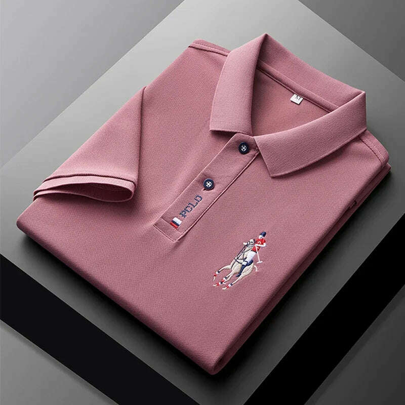 Men's Embroidered Casual Fashion Short Sleeved POLO Shirt Summer Comfortable Top - KIMLUD