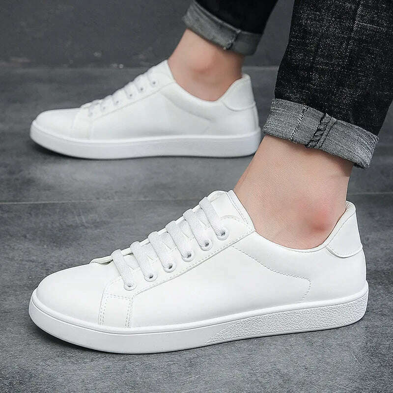 KIMLUD, Men's Korean Style White Shoes Autumn New Fashion Casual Sneakers Trend Non-slip Lightweight Comfort Flats Sapatos Masculinos, KIMLUD Womens Clothes