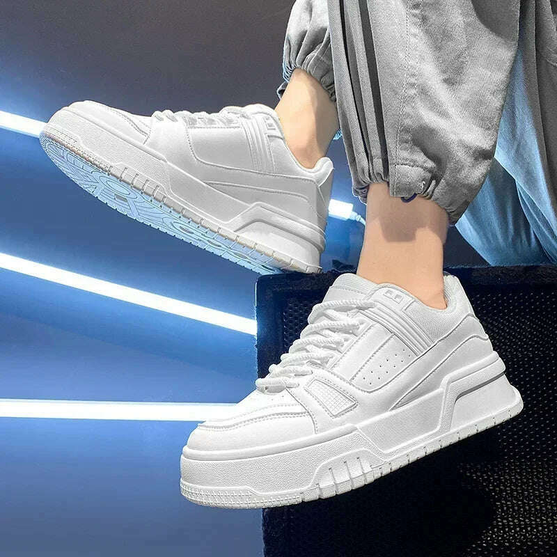 KIMLUD, Men's Luxury Sneakers White Leather Casual Shoes Comfortable Running Shoes for Men Luxury Platform Sport Shoes Zapatillas Hombre, KIMLUD Womens Clothes