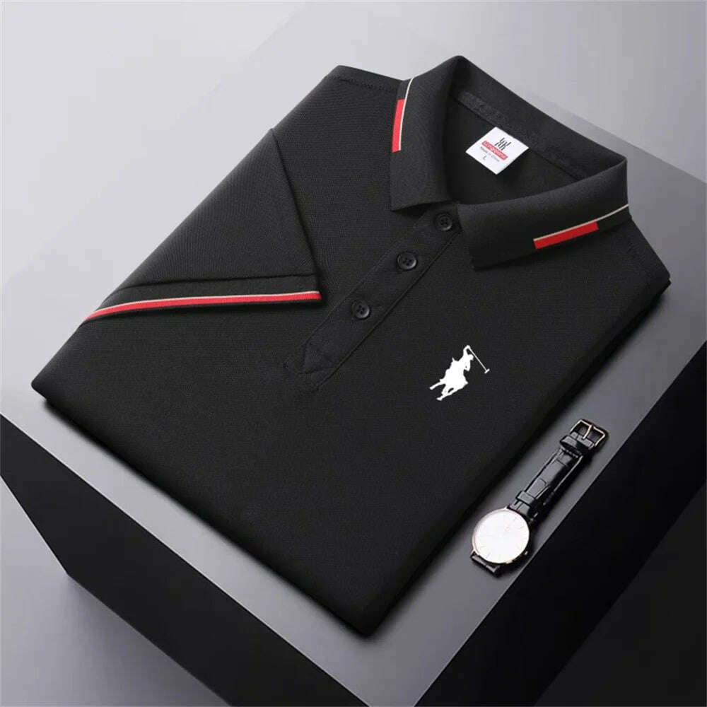 KIMLUD, Men's Quick-Drying Breathable Polo Shirt High-End Casual Fashion Business Sports Short-Sleeved POLO, 1 / M, KIMLUD APPAREL - Womens Clothes