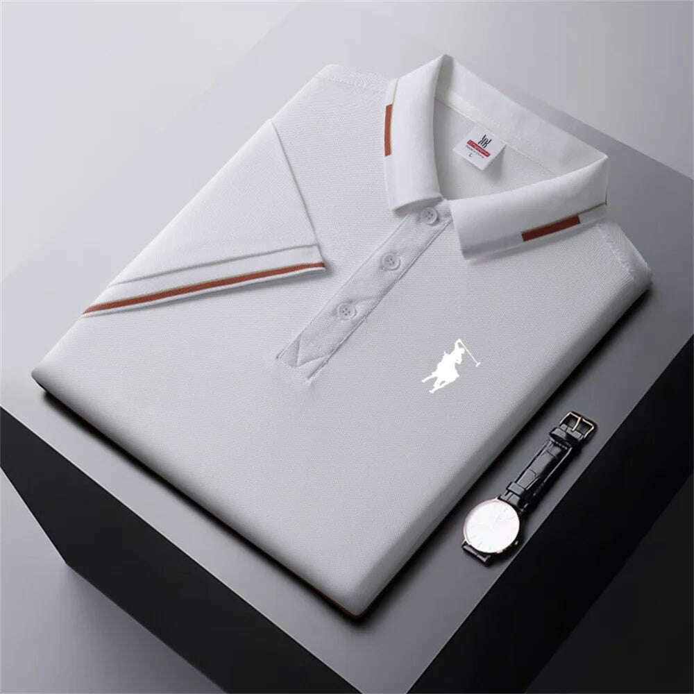 Men's Quick-Drying Breathable Polo Shirt High-End Casual Fashion Business Sports Short-Sleeved POLO - KIMLUD