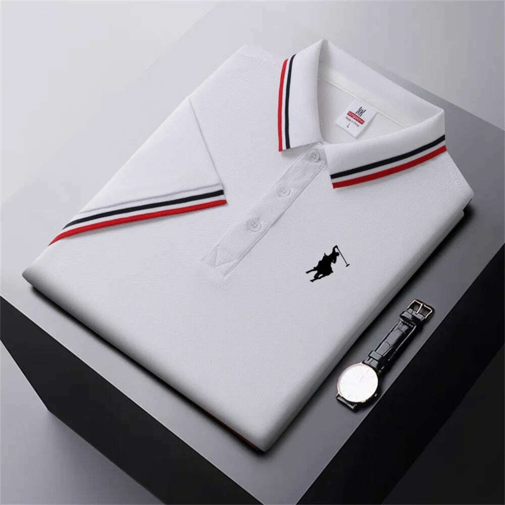 Men's Quick-Drying Breathable Polo Shirt High-End Casual Fashion Business Sports Short-Sleeved POLO - KIMLUD