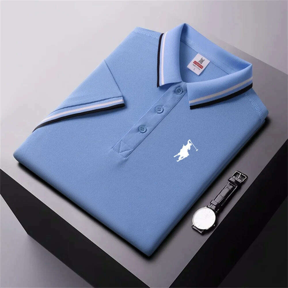 Men's Quick-Drying Breathable Polo Shirt High-End Casual Fashion Business Sports Short-Sleeved POLO - KIMLUD