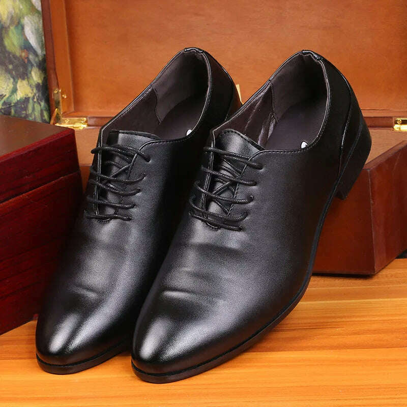 KIMLUD, Men's White Dress Shoes Leather Oxford Style for Wedding Formal Suit Short Boots Eye-Catching Design, Black / 10, KIMLUD APPAREL - Womens Clothes