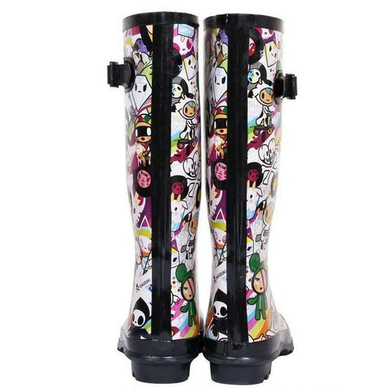 KIMLUD, Miaoguan 2022 Women Rainboots Non-slip Waterproof Rain Shoes Cartoons Rubber Mid Calf Casual Female Water Shoes Woman Galoshes, KIMLUD Womens Clothes