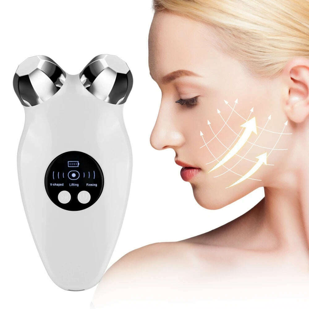 KIMLUD, Microcurrent Facial Massager Skin Tightening Device Face Lifting Warm Compress Nourish Pores Firming Skin Rejuvenation V-face, KIMLUD Womens Clothes