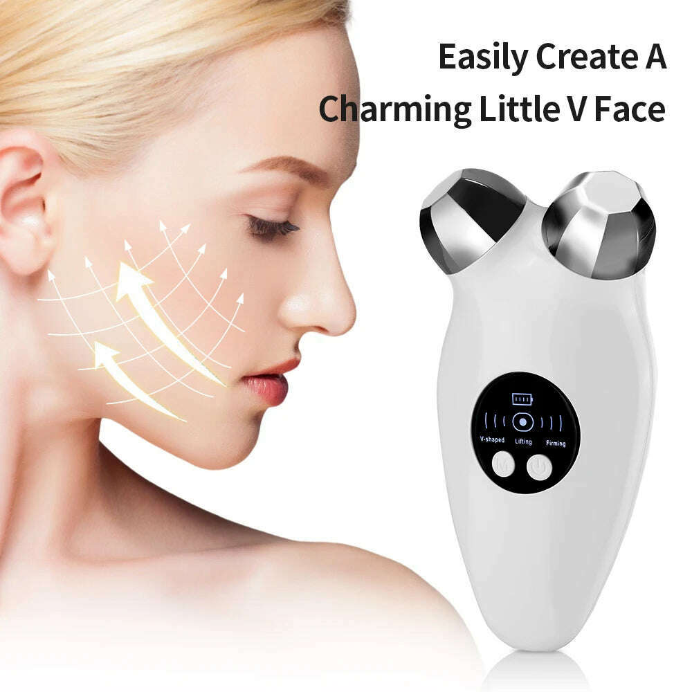 KIMLUD, Microcurrent Facial Massager Skin Tightening Device Face Lifting Warm Compress Nourish Pores Firming Skin Rejuvenation V-face, KIMLUD Womens Clothes