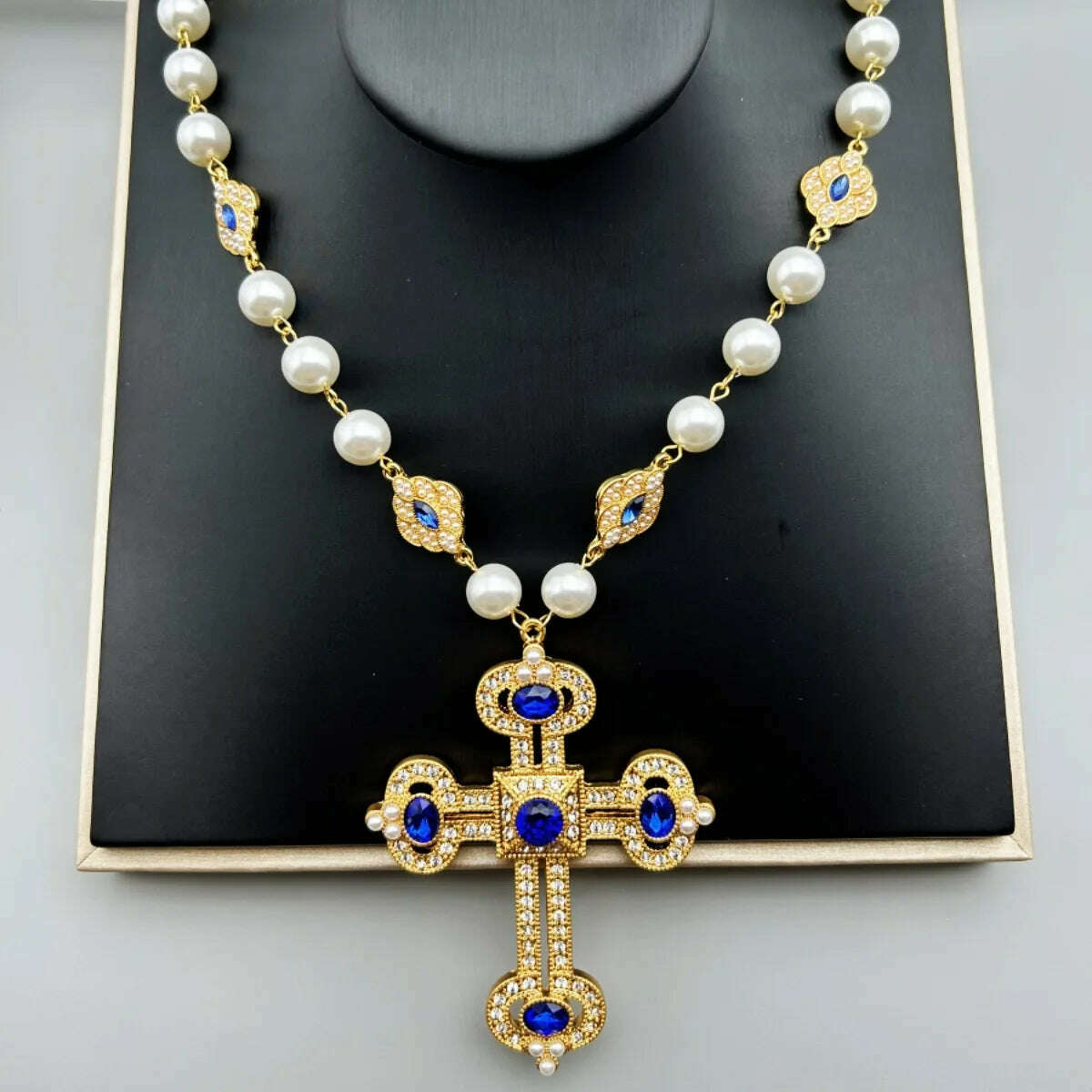 Middle Vintage Western retro niche design sense of cross necklace - KIMLUD