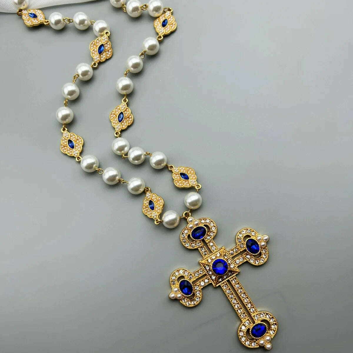 Middle Vintage Western retro niche design sense of cross necklace - KIMLUD