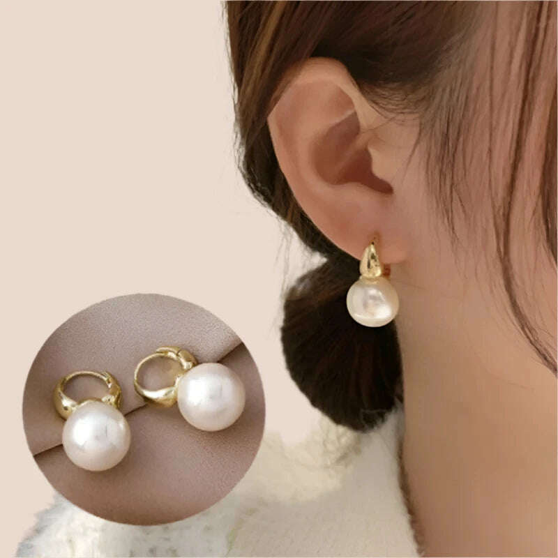 KIMLUD, MiHan Fashion Jewelry Elegant Temperament Simulated Pearl Drop Earrings For Women Wedding Gifts 2024 Trend New, KIMLUD Womens Clothes