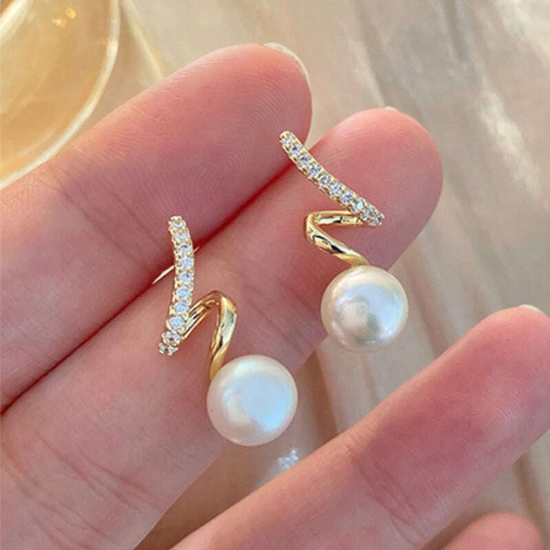 KIMLUD, MiHan Fashion Jewelry Elegant Temperament Simulated Pearl Drop Earrings For Women Wedding Gifts 2024 Trend New, Style-5, KIMLUD APPAREL - Womens Clothes