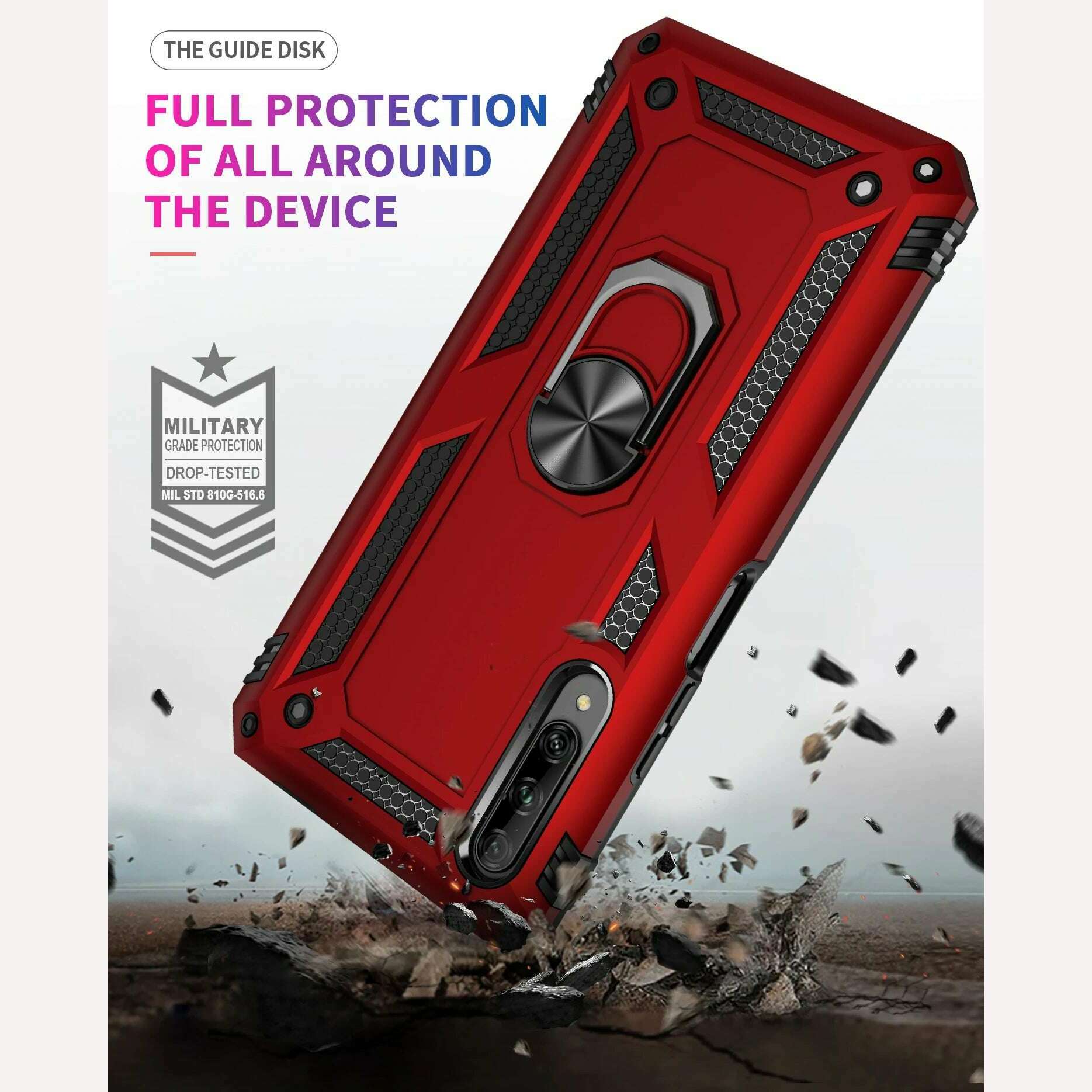 Military Grade Drop Proof Protection Cover With Kickstand For Huawei Y5 Y6 Y7 Y9 2019 Y9S Y9 Prime 2019 Cover - KIMLUD