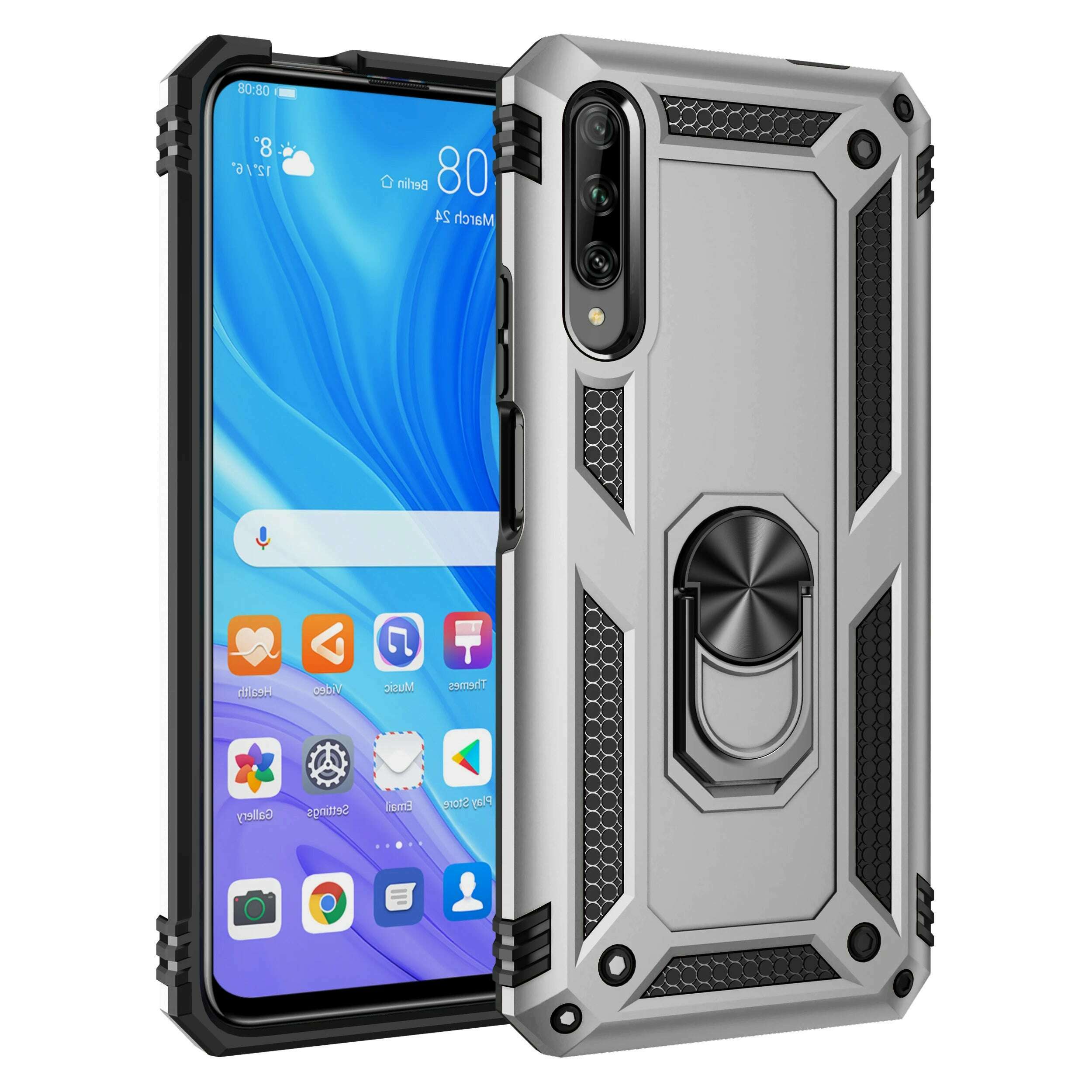 KIMLUD, Military Grade Drop Proof Protection Cover With Kickstand For Huawei Y5 Y6 Y7 Y9 2019 Y9S Y9 Prime 2019 Cover, GRAY / For Y5 2019, KIMLUD APPAREL - Womens Clothes