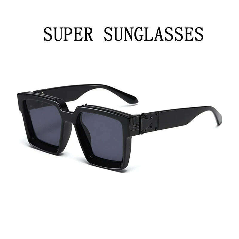 KIMLUD, Millionaire Sunglasses For Men Vintage Square Fashion Glasses Luxury Retro Sunglasses Women Trending Punk Gafas De Sol Lentes, KIMLUD Womens Clothes