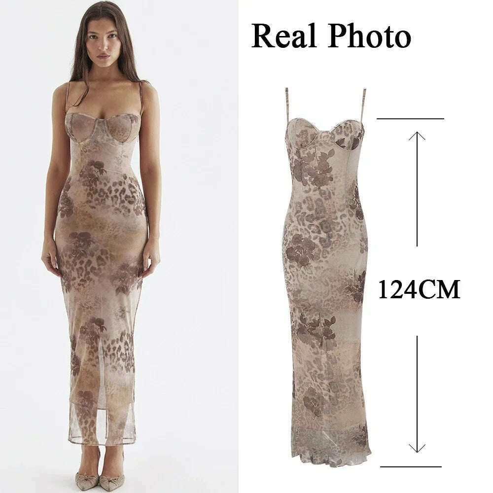 KIMLUD, Mingmingxi Spaghetti Strap Floral Print Maxi Prom Dress Sexy Mesh Bride Wedding Guest Dress Women Evening Party Dresses Slim, Not transparent 2 / XS (High quality), KIMLUD APPAREL - Womens Clothes