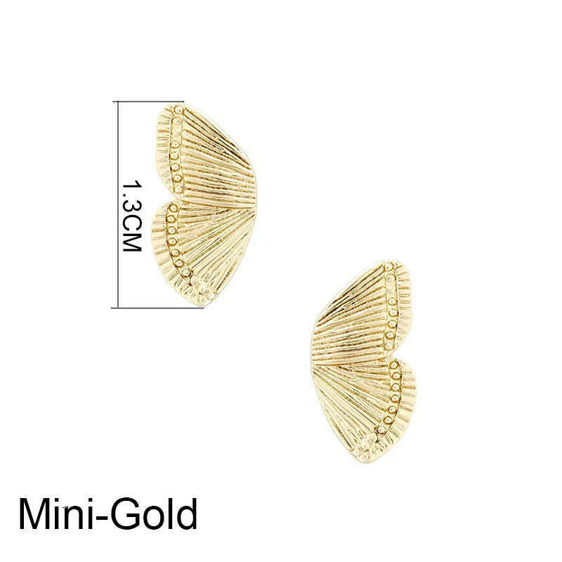 KIMLUD, Mini Size Butterfly Stud Earrings For Women Ladies Fashion Minimal Personalizied Small  Jewelry, Gold, KIMLUD APPAREL - Womens Clothes