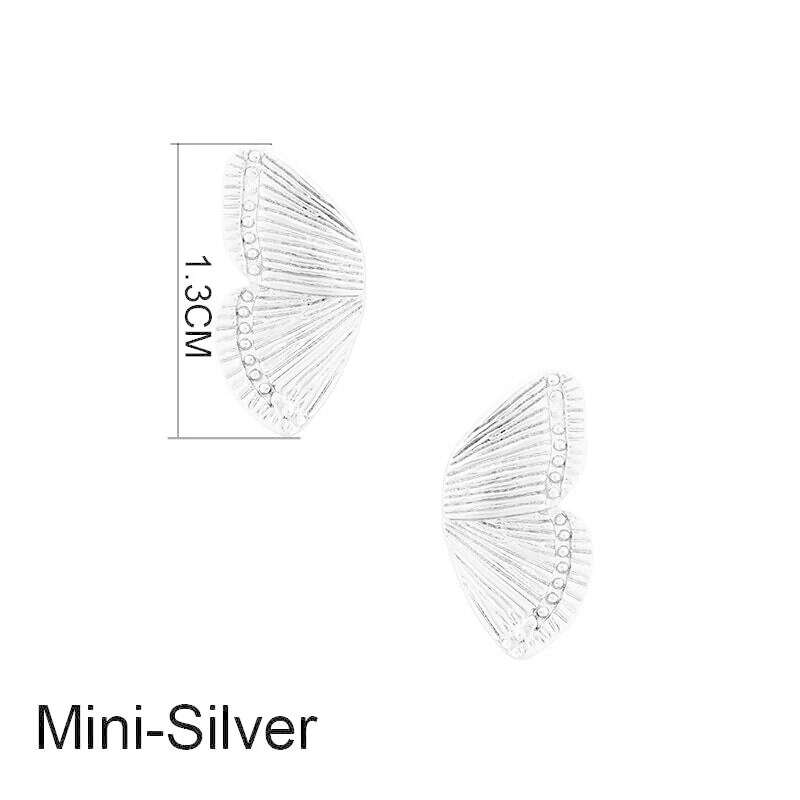 KIMLUD, Mini Size Butterfly Stud Earrings For Women Ladies Fashion Minimal Personalizied Small  Jewelry, Silver, KIMLUD APPAREL - Womens Clothes