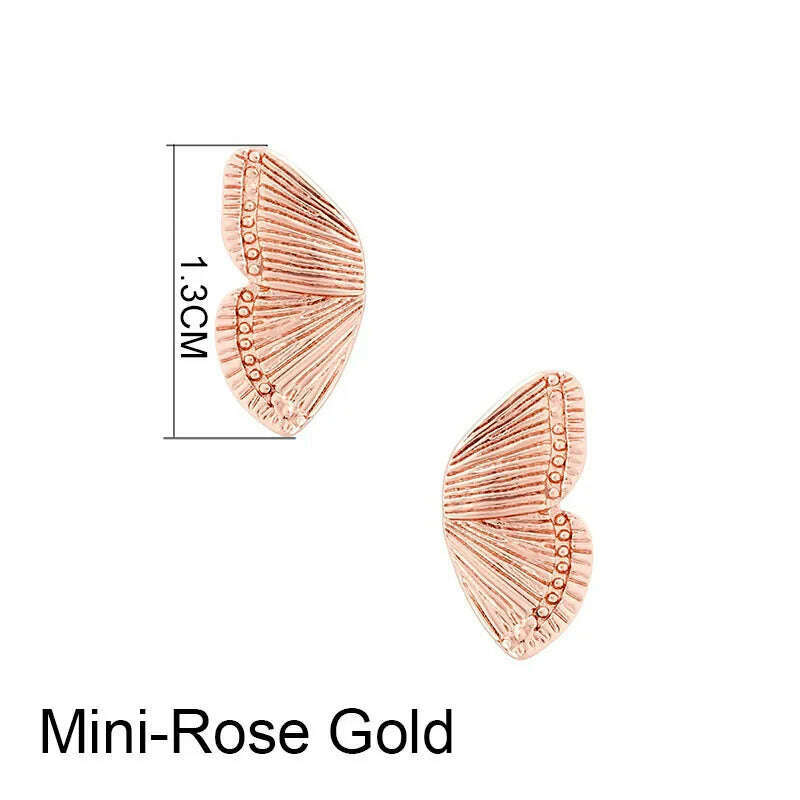 KIMLUD, Mini Size Butterfly Stud Earrings For Women Ladies Fashion Minimal Personalizied Small  Jewelry, Rose, KIMLUD APPAREL - Womens Clothes