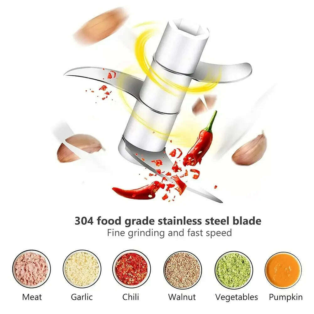 Mini Wireless Electric Garlic Crusher 100ml/250ml Portable Chopper USB Charging Ginger Chili Vegetable Masher Machine Kitchen - KIMLUD