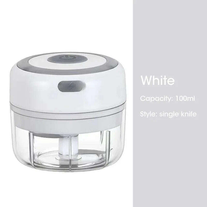 Mini Wireless Electric Garlic Crusher 100ml/250ml Portable Chopper USB Charging Ginger Chili Vegetable Masher Machine Kitchen - KIMLUD