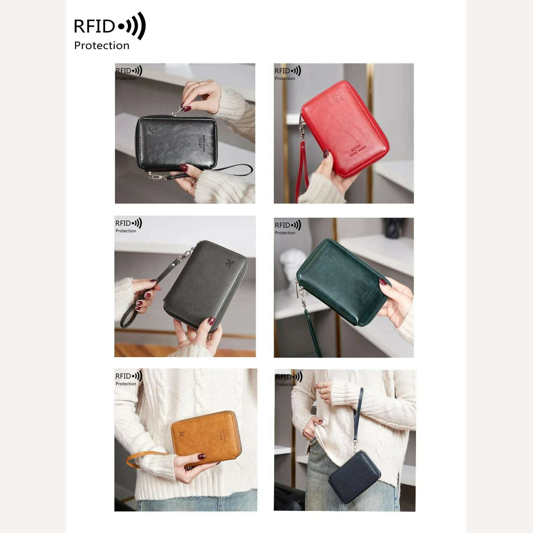 Minimalist and fashionable RFID passport holder multifunctional PU leather travel accessory passport holder wallet holder unisex - KIMLUD