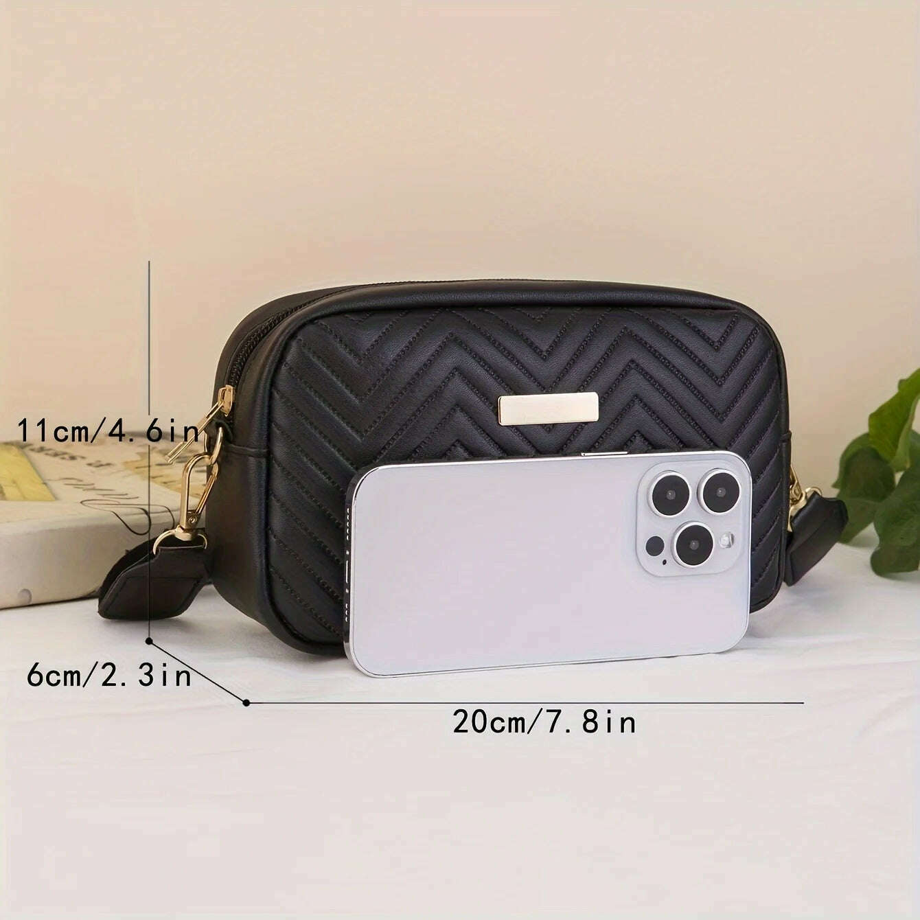 Minimalist Mini Fashionable Quilted Crossbody Bag Wallet, Trendy PU Shoulder Bag, WOMEN'S Casual Handbag and Mobile Phone Wallet - KIMLUD