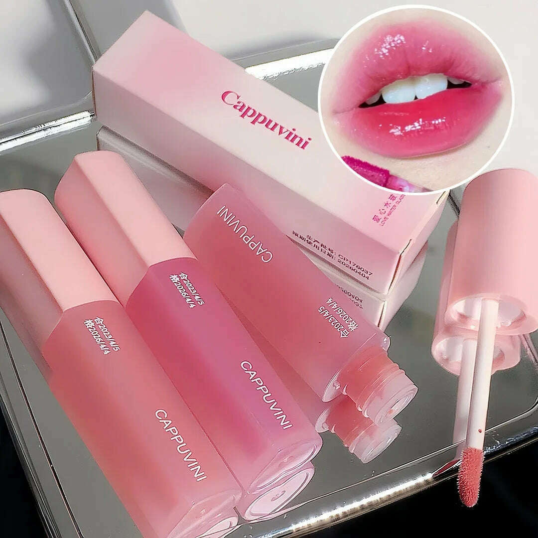 KIMLUD, Mirror Water Lip Glaze Pink Love Heart Moisturizing Sexy Red Lip Tint Liquid Lipstick Makeup Longlasting Non-stick Cup Lip Gloss, KIMLUD Womens Clothes