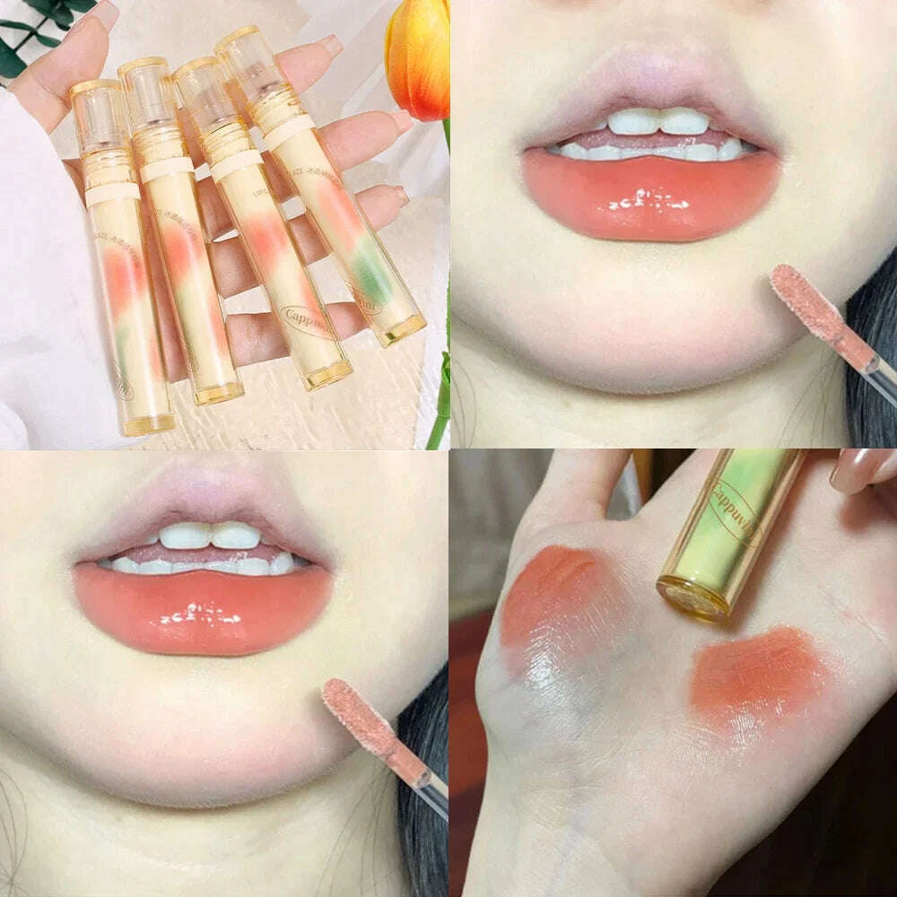 KIMLUD, Mirror Water Lip Glaze Pink Love Heart Moisturizing Sexy Red Lip Tint Liquid Lipstick Makeup Longlasting Non-stick Cup Lip Gloss, B01, KIMLUD APPAREL - Womens Clothes