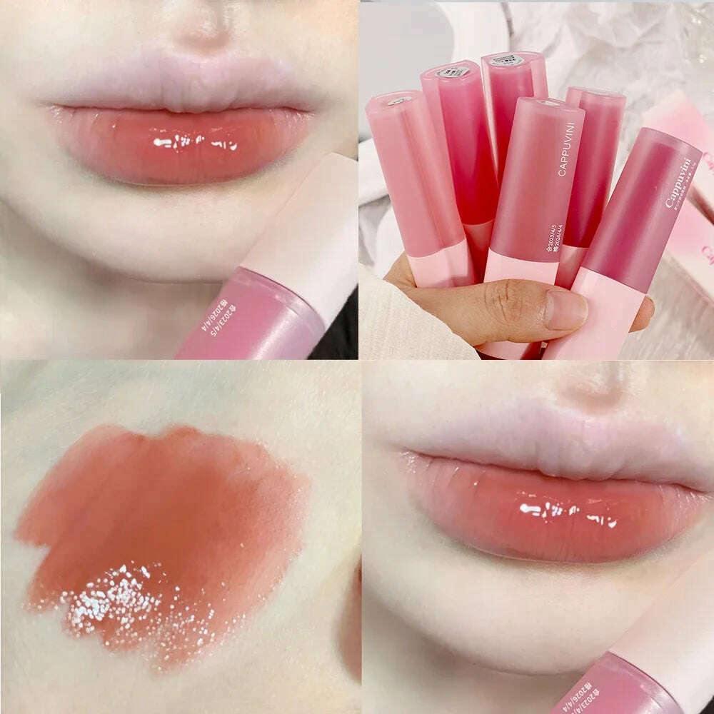 KIMLUD, Mirror Water Lip Glaze Pink Love Heart Moisturizing Sexy Red Lip Tint Liquid Lipstick Makeup Longlasting Non-stick Cup Lip Gloss, A03, KIMLUD APPAREL - Womens Clothes