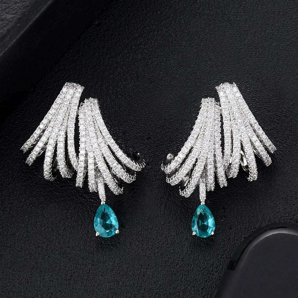 Missvikki Luxury DOUBLE CLAWS STUD Earrings Trendy Cubic Zircon Indian Earrings for women Wedding Engagement JEWELRY GIFT - KIMLUD