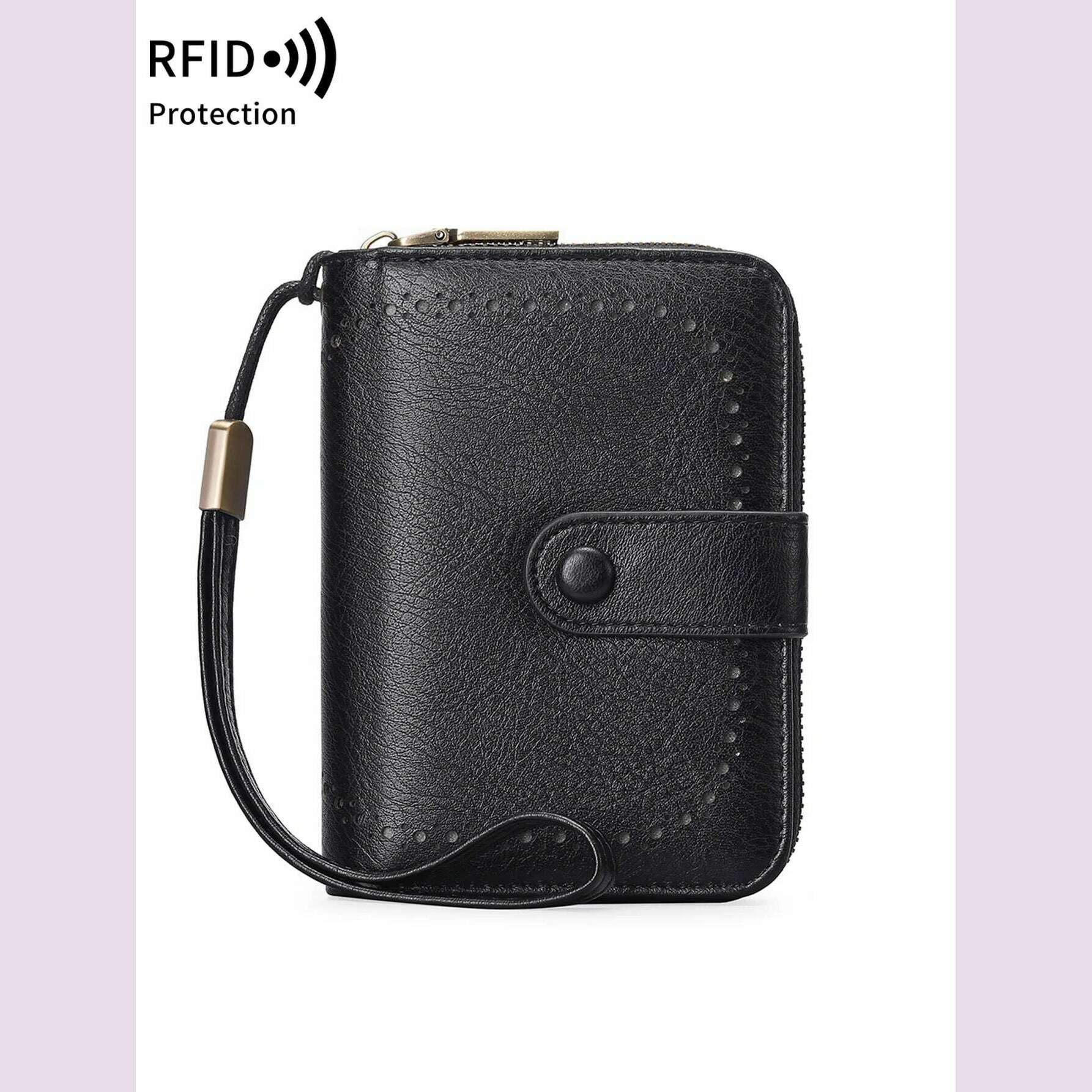 KIMLUD, MIYIN Retro Large Capacity RFID Shielded Women's Short Wallet Multi Card Slot Organ Credit Card Bag Multi Functional Zero Wallet, KIMLUD Womens Clothes