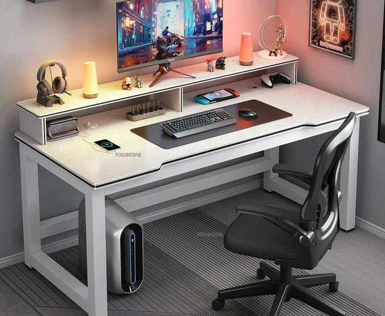 KIMLUD, modern Desktop Computer Desks Household Office Table Gaming Pc Bedroom Student Study Table Writing Desk Table Office Furniture Z, B-white A-100-chair, KIMLUD APPAREL - Womens Clothes