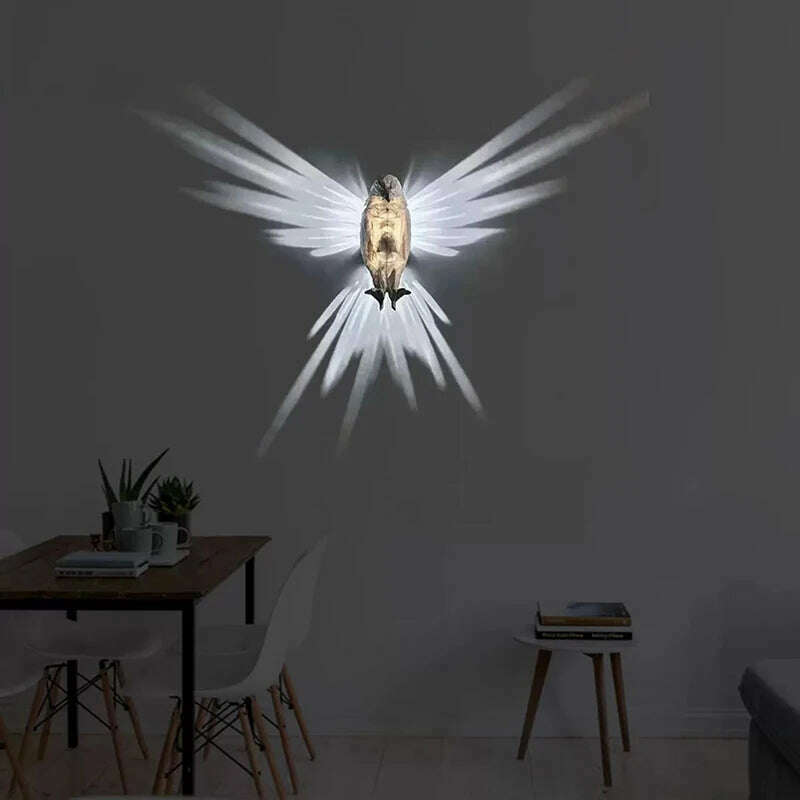 KIMLUD, Modern Home Decoration Projector Wall Lamp 3D Print Resin Creative Anime Sconce Light Owl Eagle Corridor Atmosphere Night Lustre, KIMLUD Womens Clothes