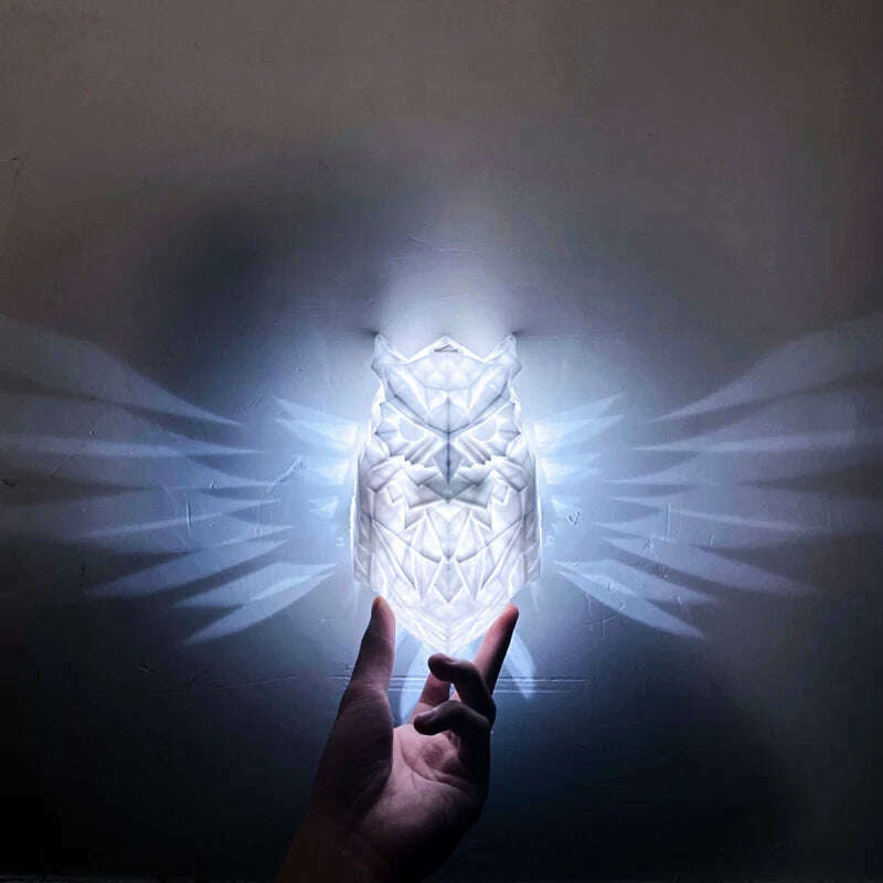 KIMLUD, Modern Home Decoration Projector Wall Lamp 3D Print Resin Creative Anime Sconce Light Owl Eagle Corridor Atmosphere Night Lustre, KIMLUD Womens Clothes